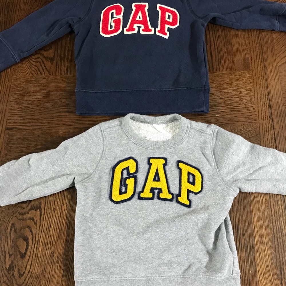 Two Gap Crew Neck Toddler Sweatshirts. Size: 2T.